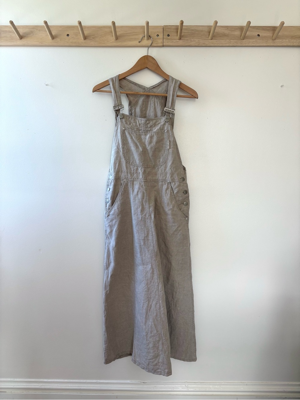 Vintage Relaxed Natural Linen Blend Overall dress